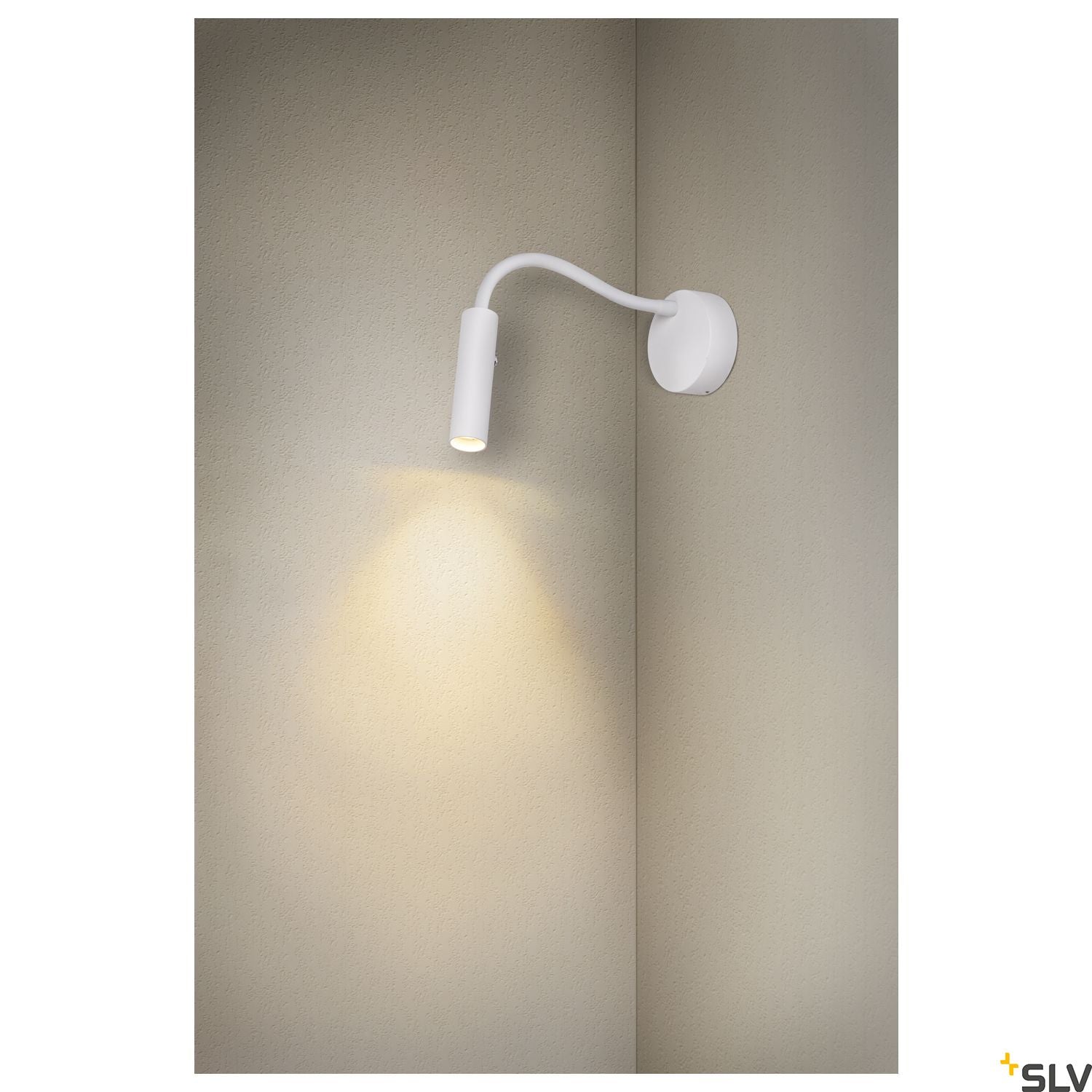 SLV KARPO GOOSE, white wall-mounted light, 5.8W 3000K 40° 1006161