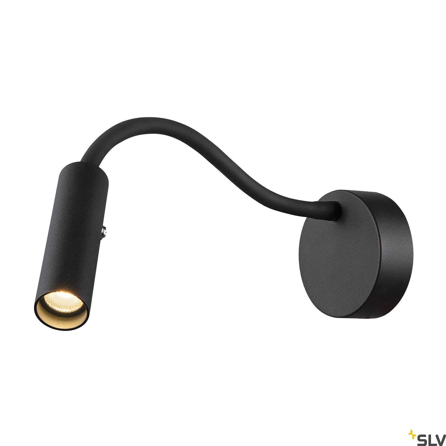 SLV KARPO GOOSE, black wall-mounted light, 5.8W 3000K 40° 1006162