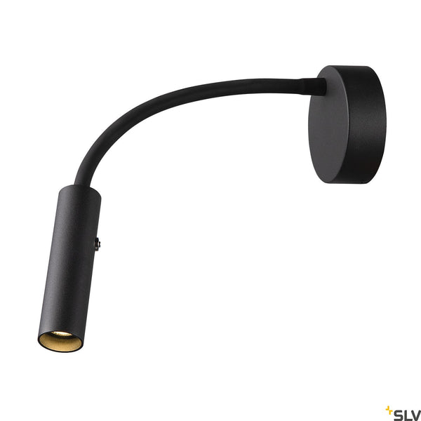 SLV KARPO GOOSE, black wall-mounted light, 5.8W 3000K 40° 1006162