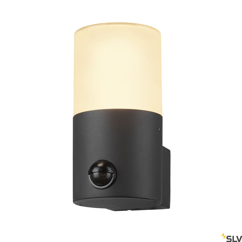 SLV GRAFIT E27 round Sensor, anthracite wall-mounted light 1006179