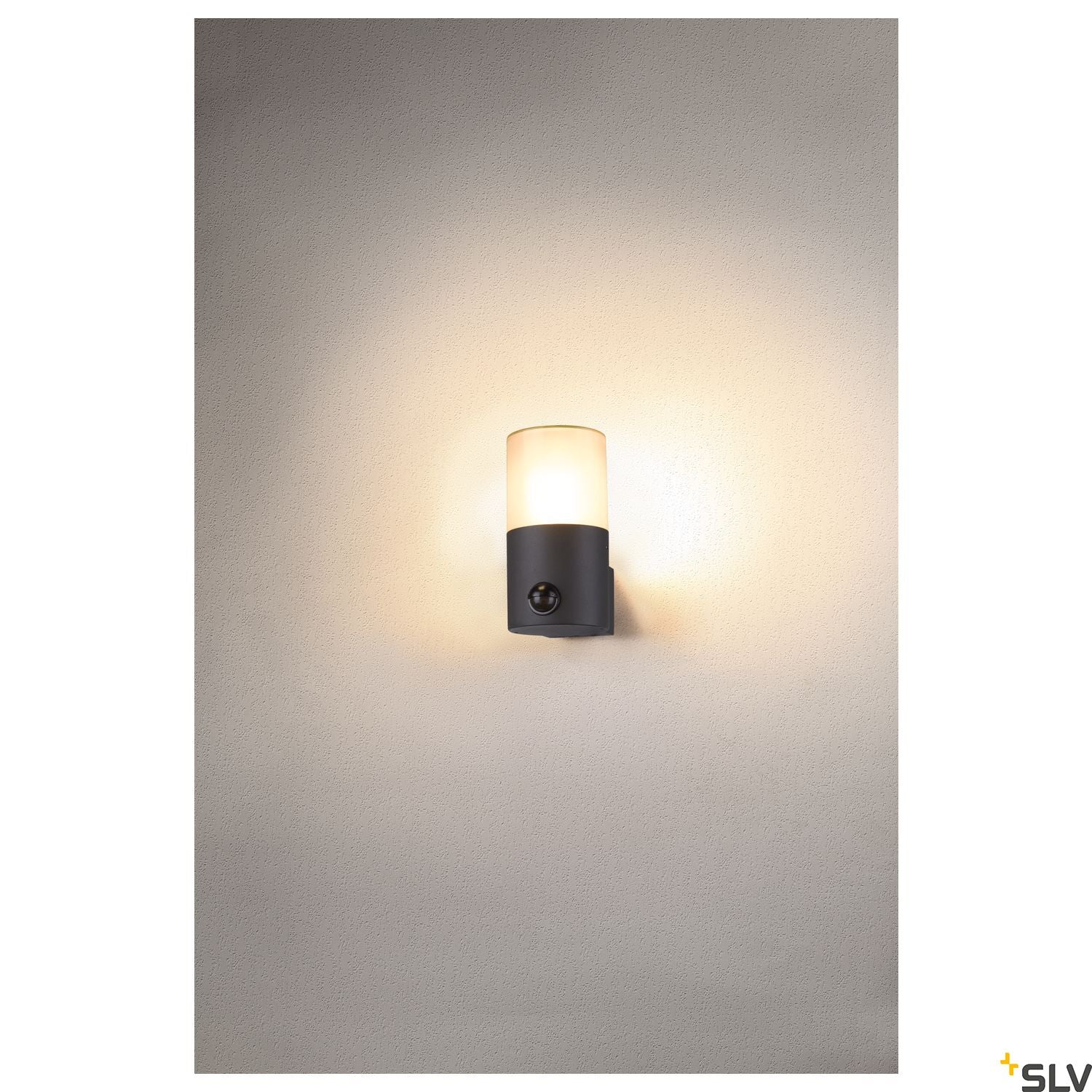 SLV GRAFIT E27 round Sensor, anthracite wall-mounted light 1006179