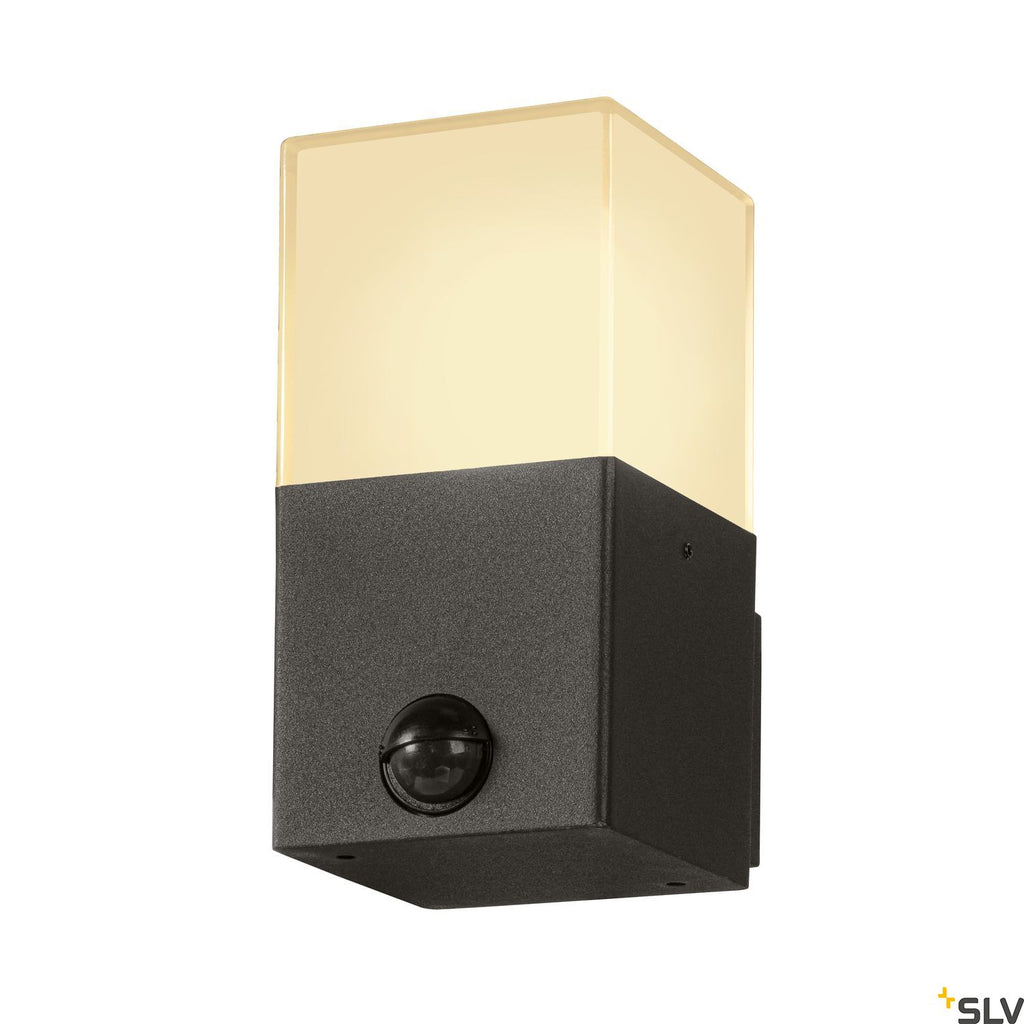 SLV GRAFIT E27 square Sensor, anthracite wall-mounted light 1006183
