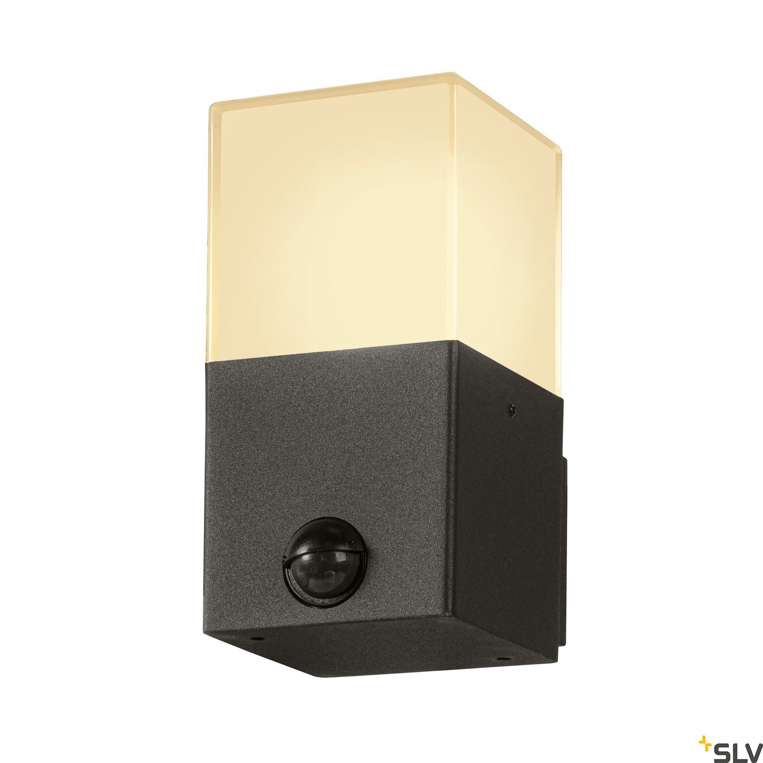 SLV GRAFIT E27 square Sensor, anthracite wall-mounted light 1006183