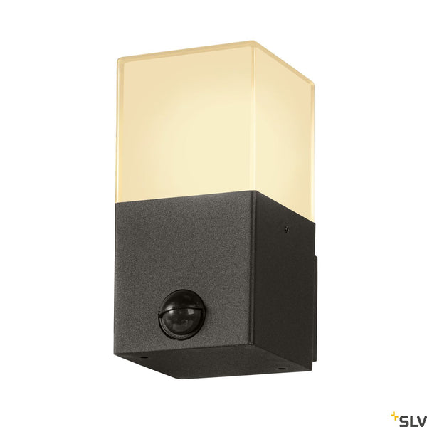SLV GRAFIT E27 square Sensor, anthracite wall-mounted light 1006183