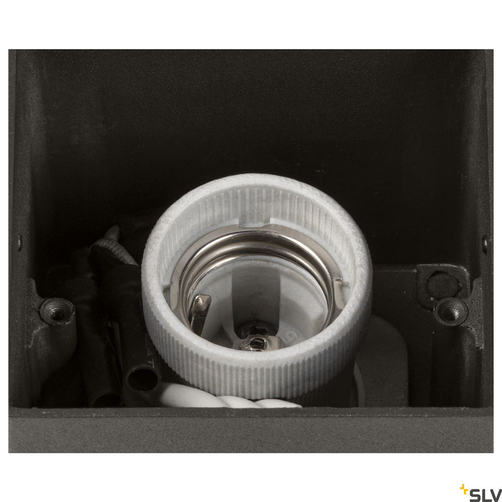 SLV GRAFIT E27 square Sensor, anthracite wall-mounted light 1006183