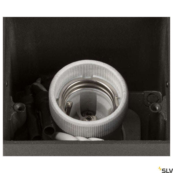 SLV GRAFIT E27 square Sensor, anthracite wall-mounted light 1006183