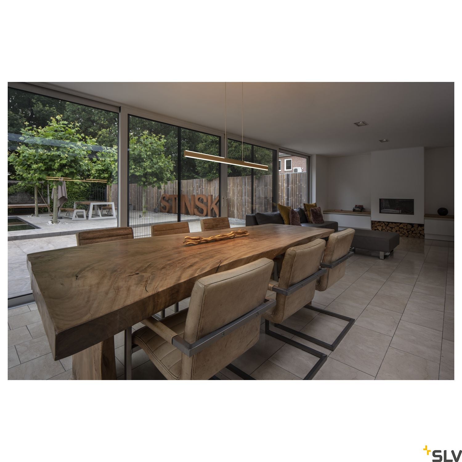 SLV ONE LINEAR Dimmable up/down, brass pendant light, 24W 2700/3000K 1006187