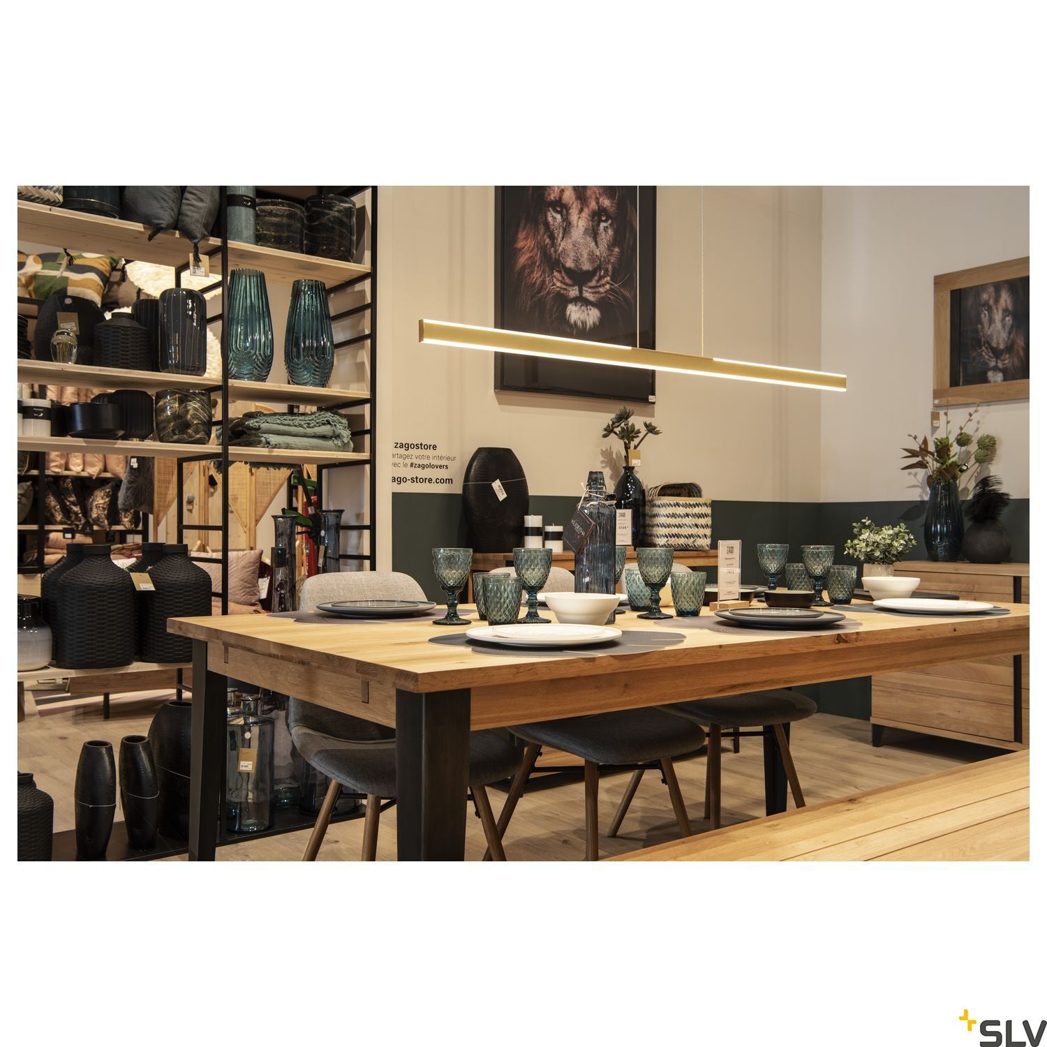 SLV ONE LINEAR Dimmable  up/down, brass pendant light, 35W 2700/3000K 1006190