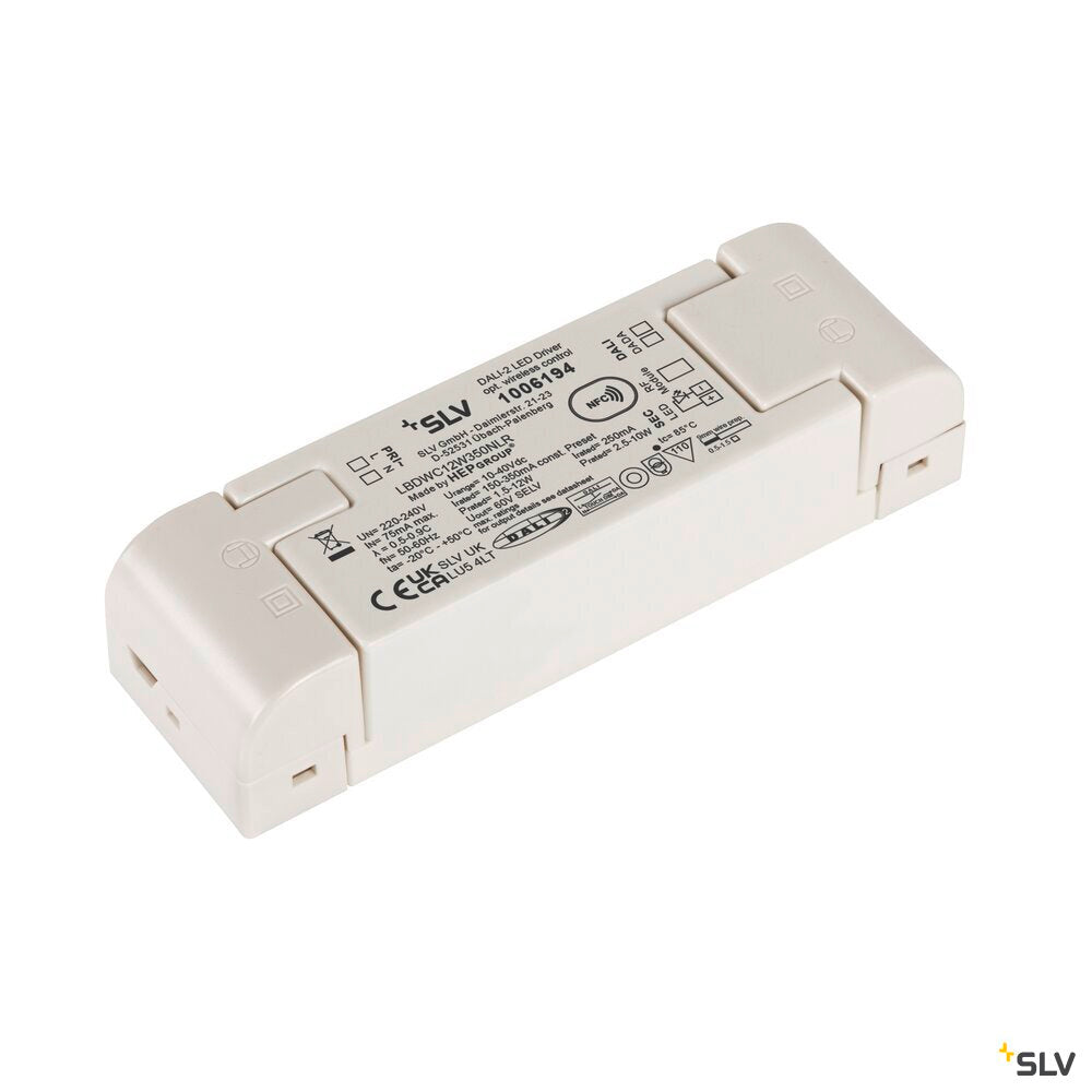 SLV LED driver, 12W 250mA DALI dimmable with RF interface LED driver white DALI 1006194