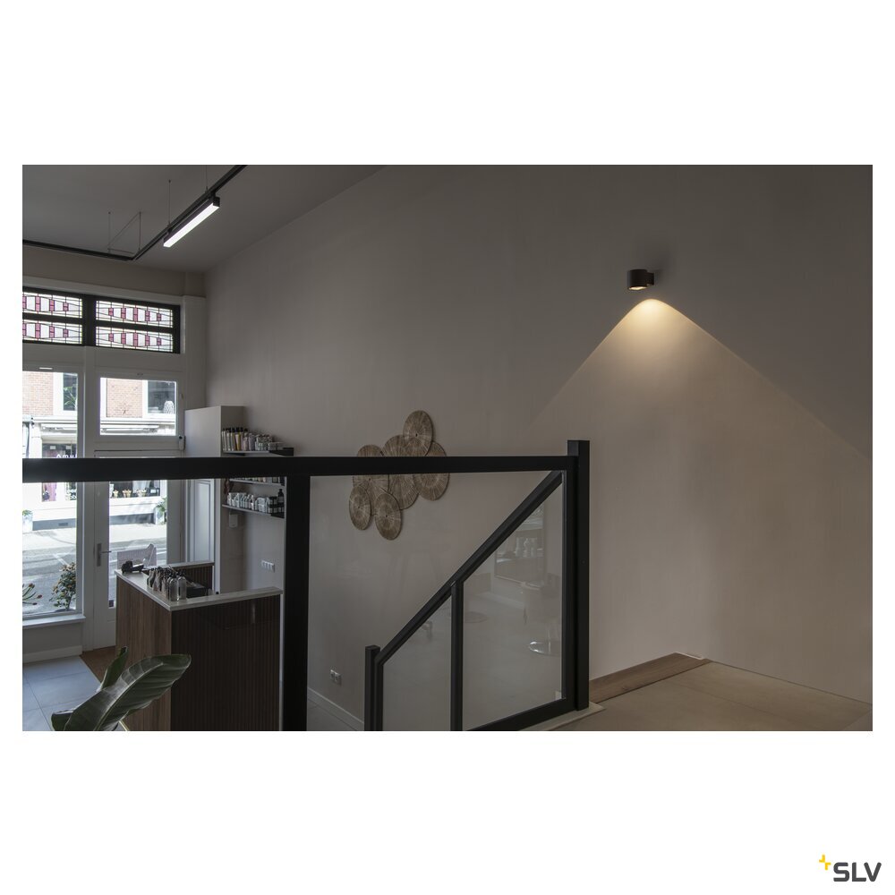 SLV OCULUS WL PHASE, Wall-mounted light black 8.5W 570lm 2000-3000K CRI90 100° Dimmable 1006307
