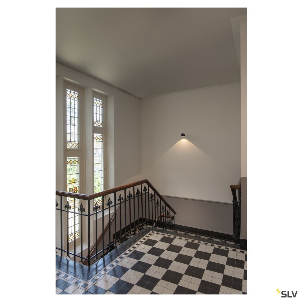 SLV OCULUS WL PHASE, Wall-mounted light black 8.5W 570lm 2000-3000K CRI90 100° Dimmable 1006307