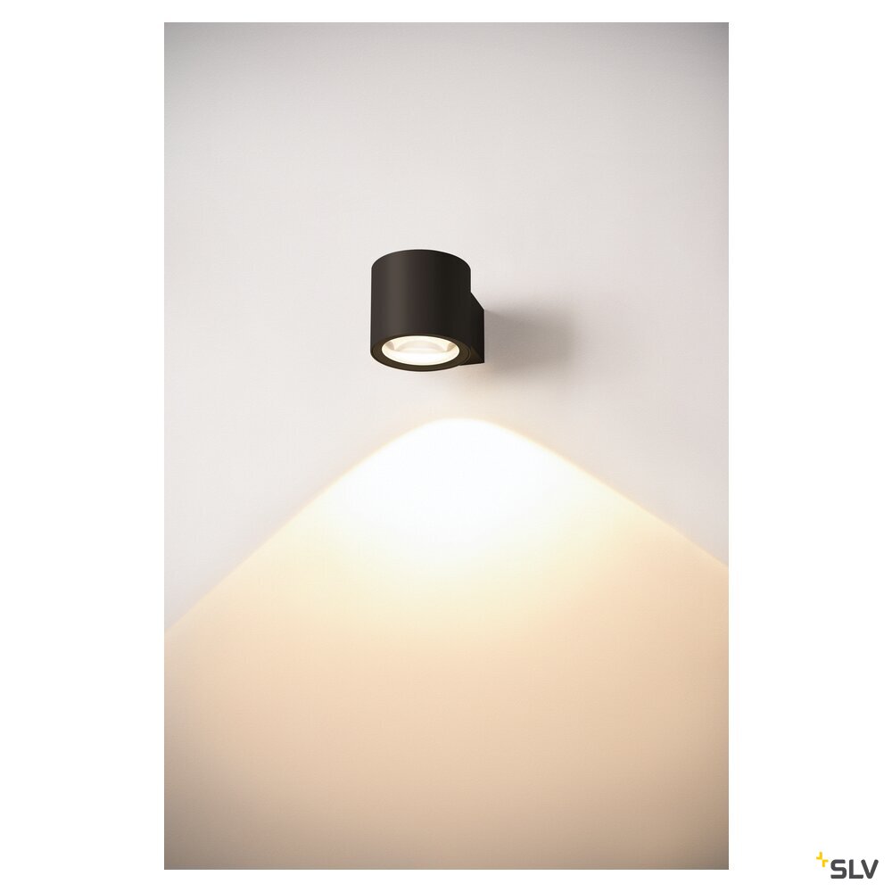 SLV OCULUS WL PHASE, Wall-mounted light black 8.5W 570lm 2000-3000K CRI90 100° Dimmable 1006307