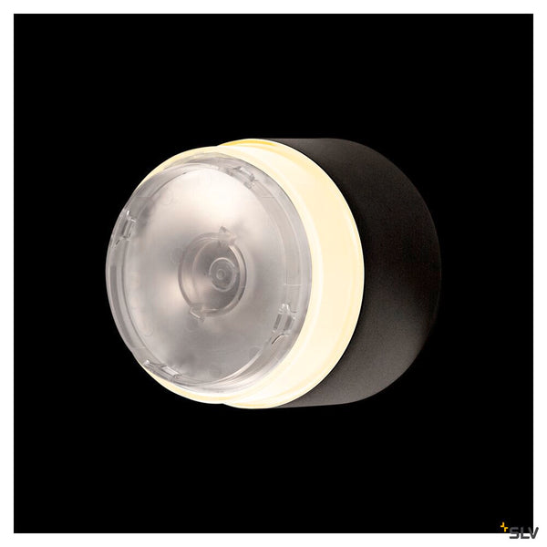 SLV MANA BASE WL PHASE, Wall-mounted light anthracite round 15W 800/820lm 2700/3000K CRI90 Dimmable 1006319