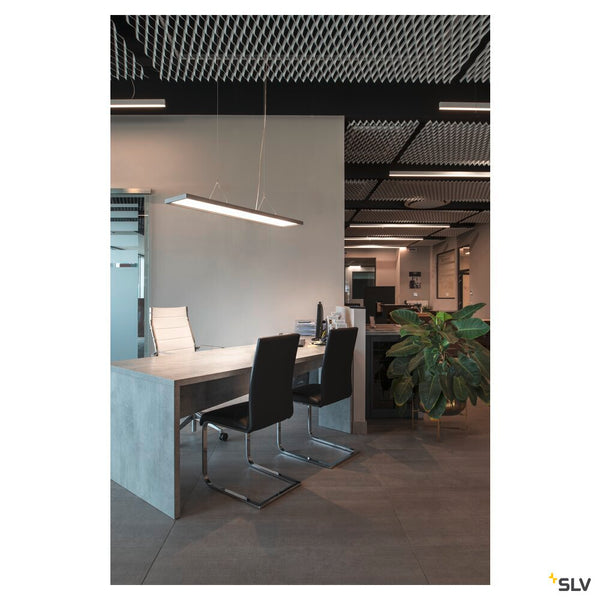 SLV WORKLIGHT PD, Pendant light silverr 57W 5000lm 4000K CRI80 80° DALI 1006345