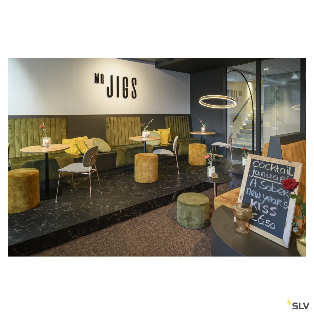 SLV ONE BOW FL, Free-standing lamp black/brass 20 W 1200/1200 lm 2700/3000 K CRI 90 140° 1006350