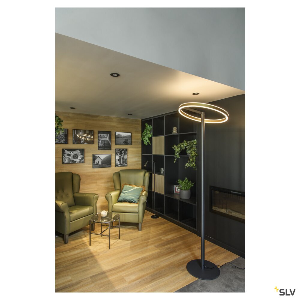 SLV ONE STRAIGHT FL, Free-standing lamp black/brass 20 W 1200/1200 lm 2700/3000 K CRI 90 140° 1006353