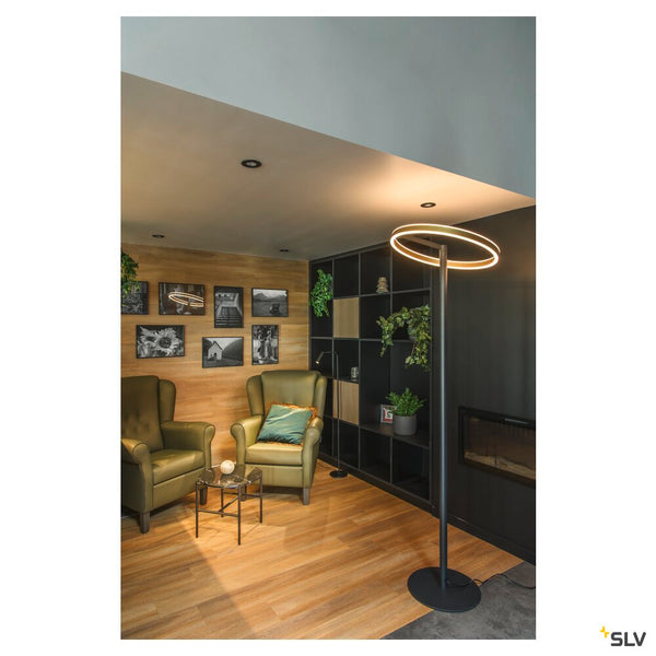 SLV ONE STRAIGHT FL, Free-standing lamp black/brass 20 W 1200/1200 lm 2700/3000 K CRI 90 140° 1006353