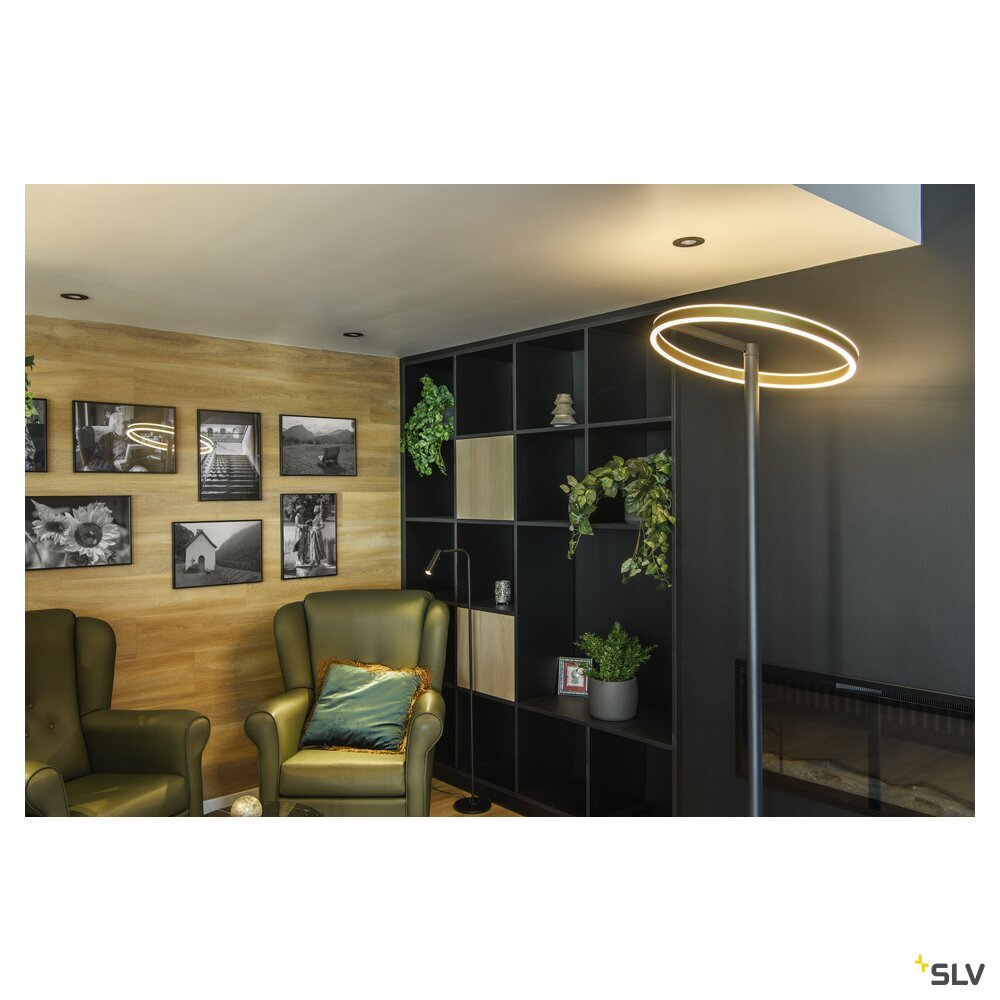SLV ONE STRAIGHT FL, Free-standing lamp black/brass 20 W 1200/1200 lm 2700/3000 K CRI 90 140° 1006353