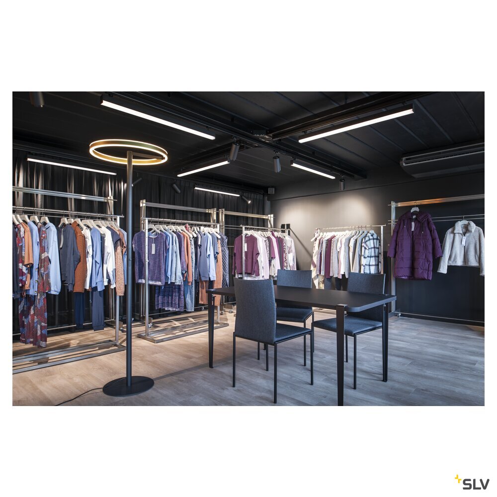 SLV ONE STRAIGHT FL, Free-standing lamp black/brass 20 W 1200/1200 lm 2700/3000 K CRI 90 140° 1006353