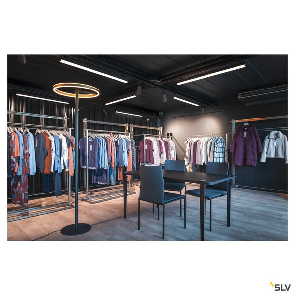 SLV ONE STRAIGHT FL, Free-standing lamp black/brass 20 W 1200/1200 lm 2700/3000 K CRI 90 140° 1006353