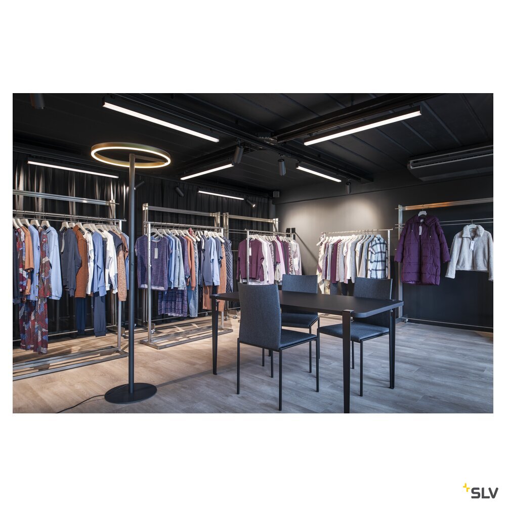 SLV ONE STRAIGHT FL, Free-standing lamp black/brass 20 W 1200/1200 lm 2700/3000 K CRI 90 140° 1006353
