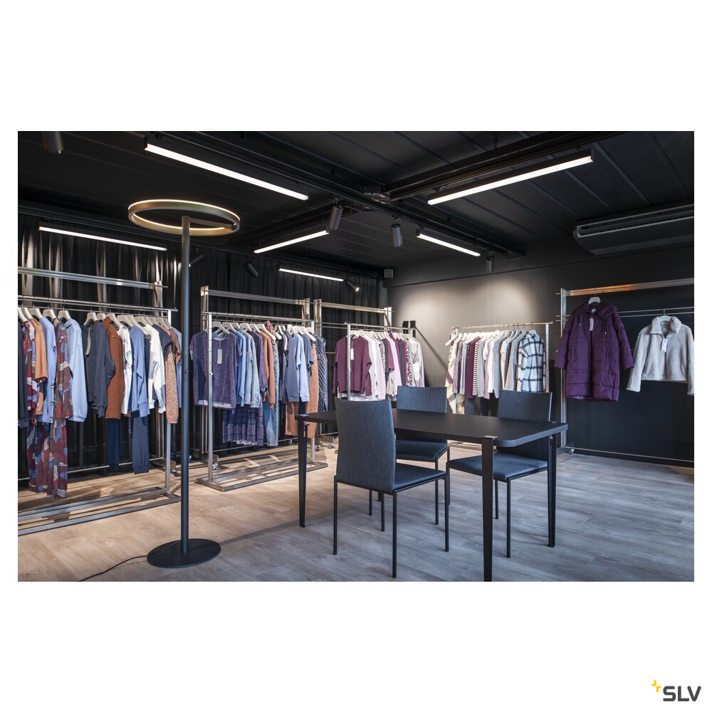 SLV ONE STRAIGHT FL, Free-standing lamp black/brass 20 W 1200/1200 lm 2700/3000 K CRI 90 140° 1006353