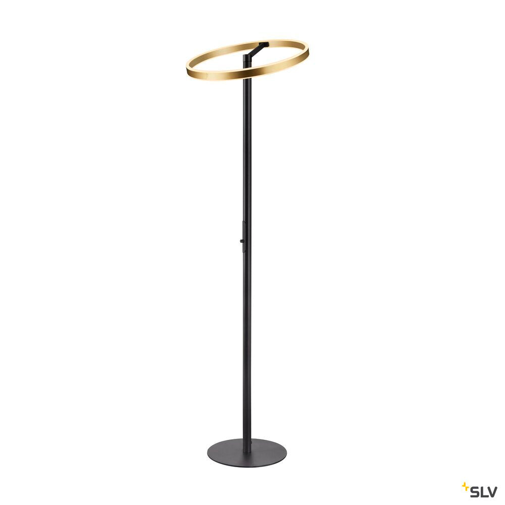 SLV ONE STRAIGHT FL, Free-standing lamp black/brass 20 W 1200/1200 lm 2700/3000 K CRI 90 140° 1006353