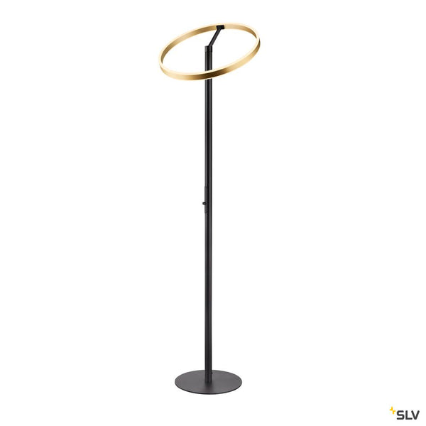 SLV ONE STRAIGHT FL, Free-standing lamp black/brass 20 W 1200/1200 lm 2700/3000 K CRI 90 140° 1006353