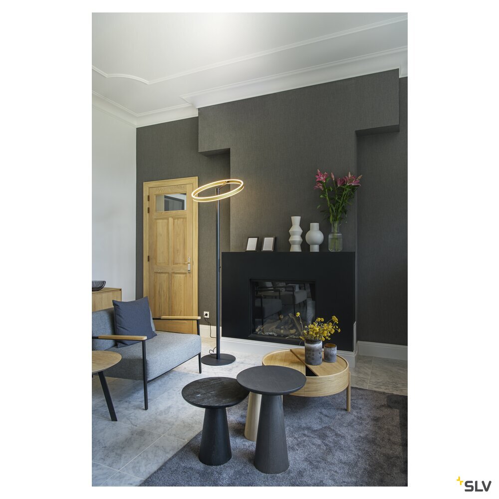 SLV ONE STRAIGHT FL, Free-standing lamp black/brass 20 W 1200/1200 lm 2700/3000 K CRI 90 140° 1006353