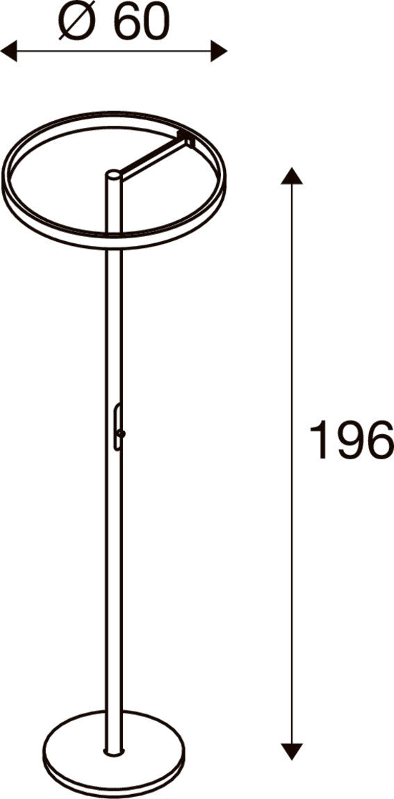 SLV ONE STRAIGHT FL, Free-standing lamp black/brass 20 W 1200/1200 lm 2700/3000 K CRI 90 140° 1006353