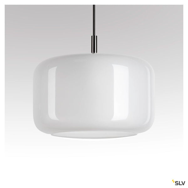 SLV PANTILO 28 PD, E27 pendant light, white/chrome 1006399