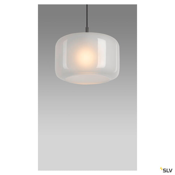 SLV PANTILO 28 PD, E27 pendant light, white/chrome 1006399