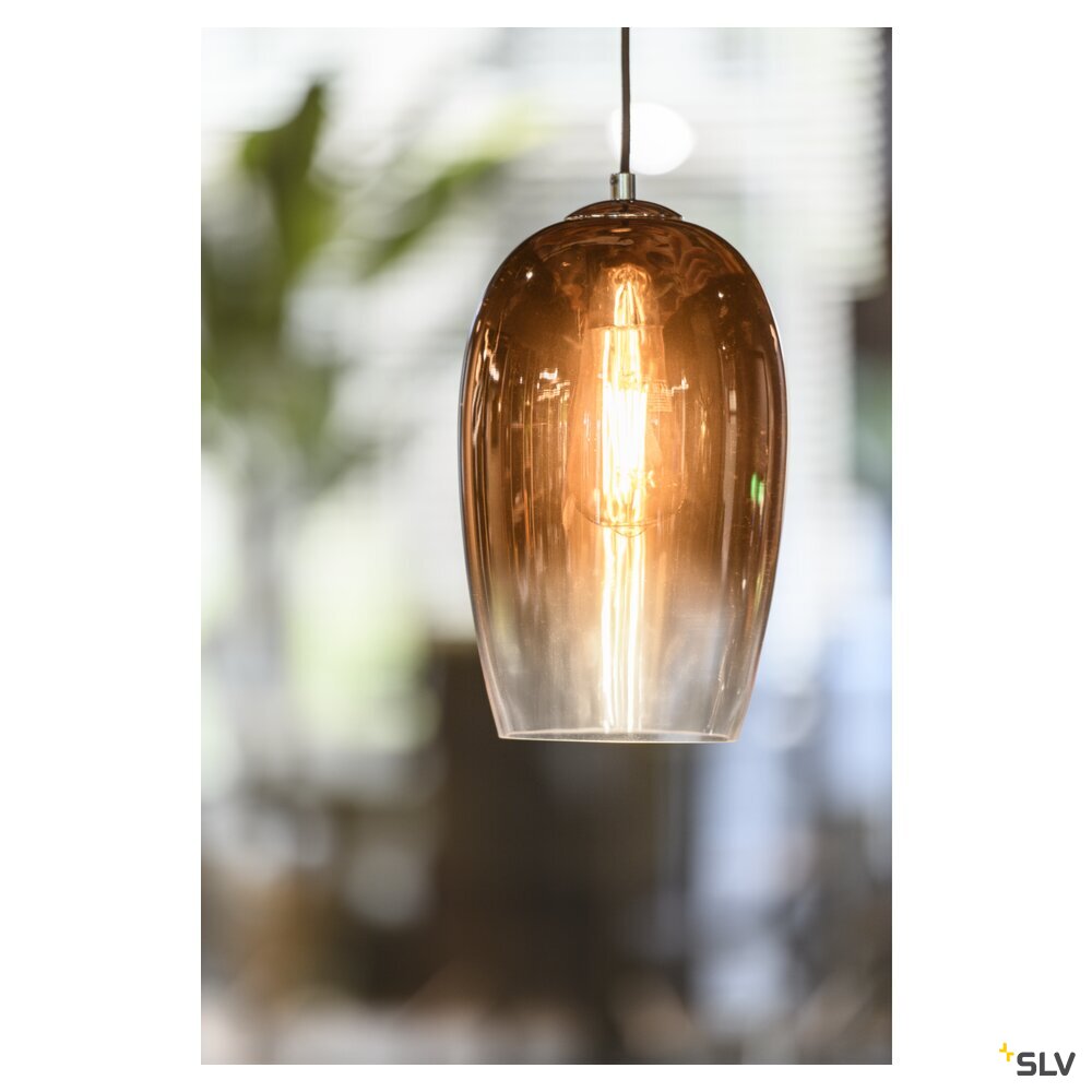 SLV PANTILO OVAL PD, E27 pendant light, copper, 15W 1006400