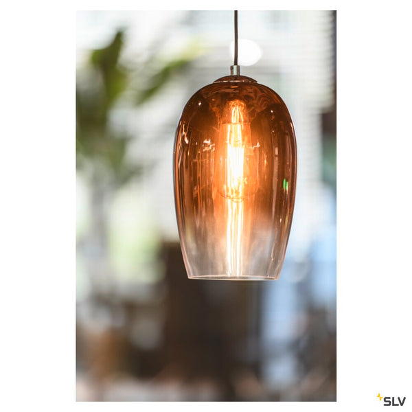 SLV PANTILO OVAL PD, E27 pendant light, copper, 15W 1006400