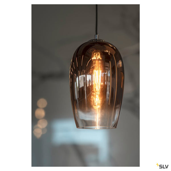 SLV PANTILO OVAL PD, E27 pendant light, copper, 15W 1006400