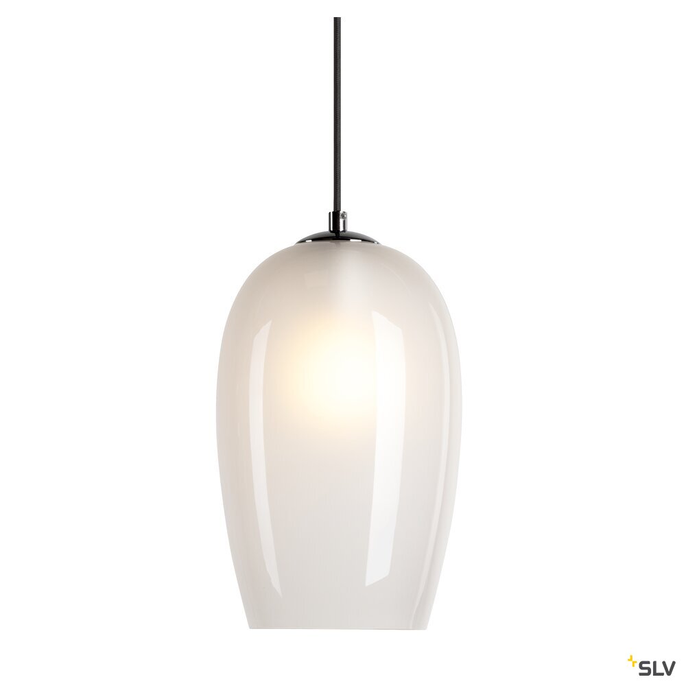 SLV PANTILO OVAL PD, E27 pendant light, white/chrome 1006402