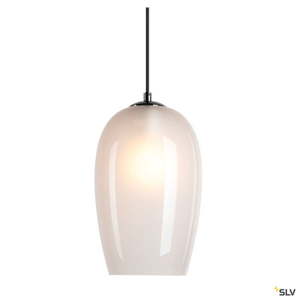 SLV PANTILO OVAL PD, E27 pendant light, white/chrome 1006402