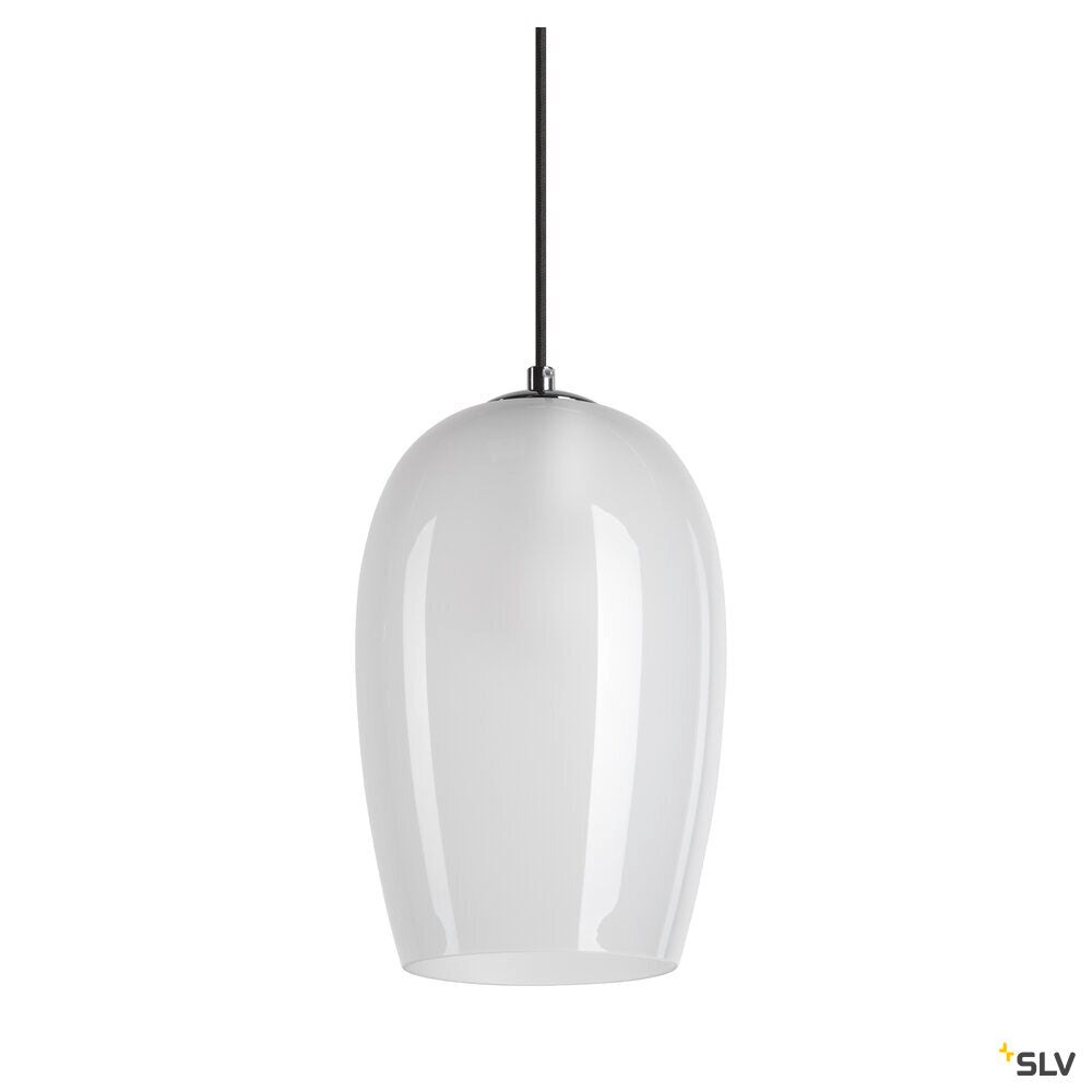 SLV PANTILO OVAL PD, E27 pendant light, white/chrome 1006402