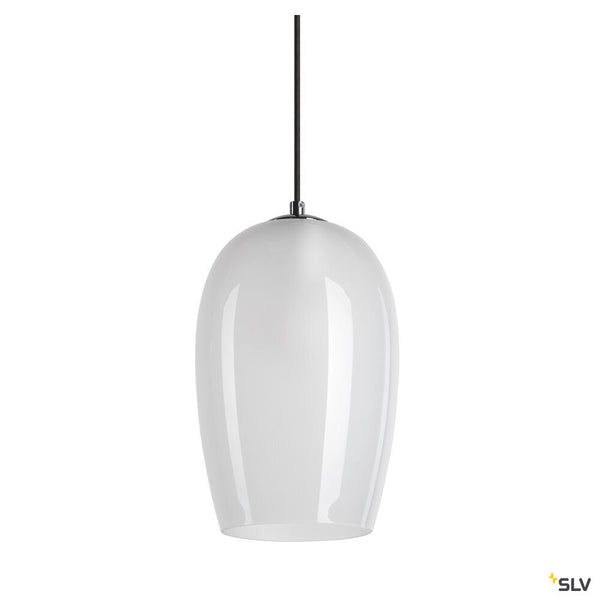 SLV PANTILO OVAL PD, E27 pendant light, white/chrome 1006402