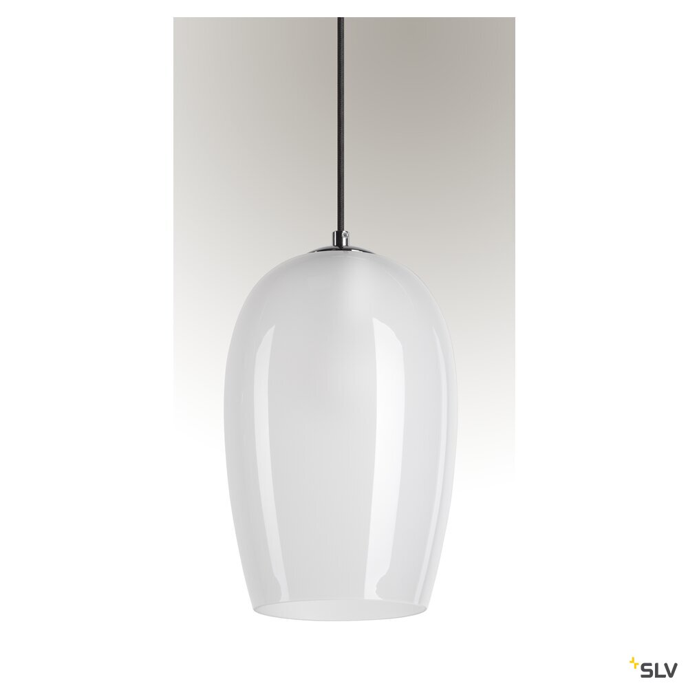 SLV PANTILO OVAL PD, E27 pendant light, white/chrome 1006402