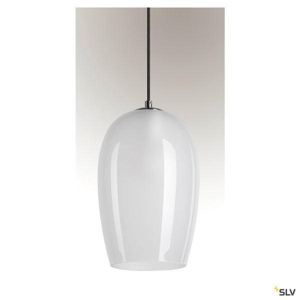SLV PANTILO OVAL PD, E27 pendant light, white/chrome 1006402