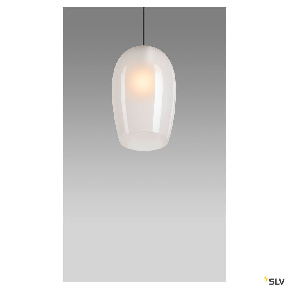 SLV PANTILO OVAL PD, E27 pendant light, white/chrome 1006402