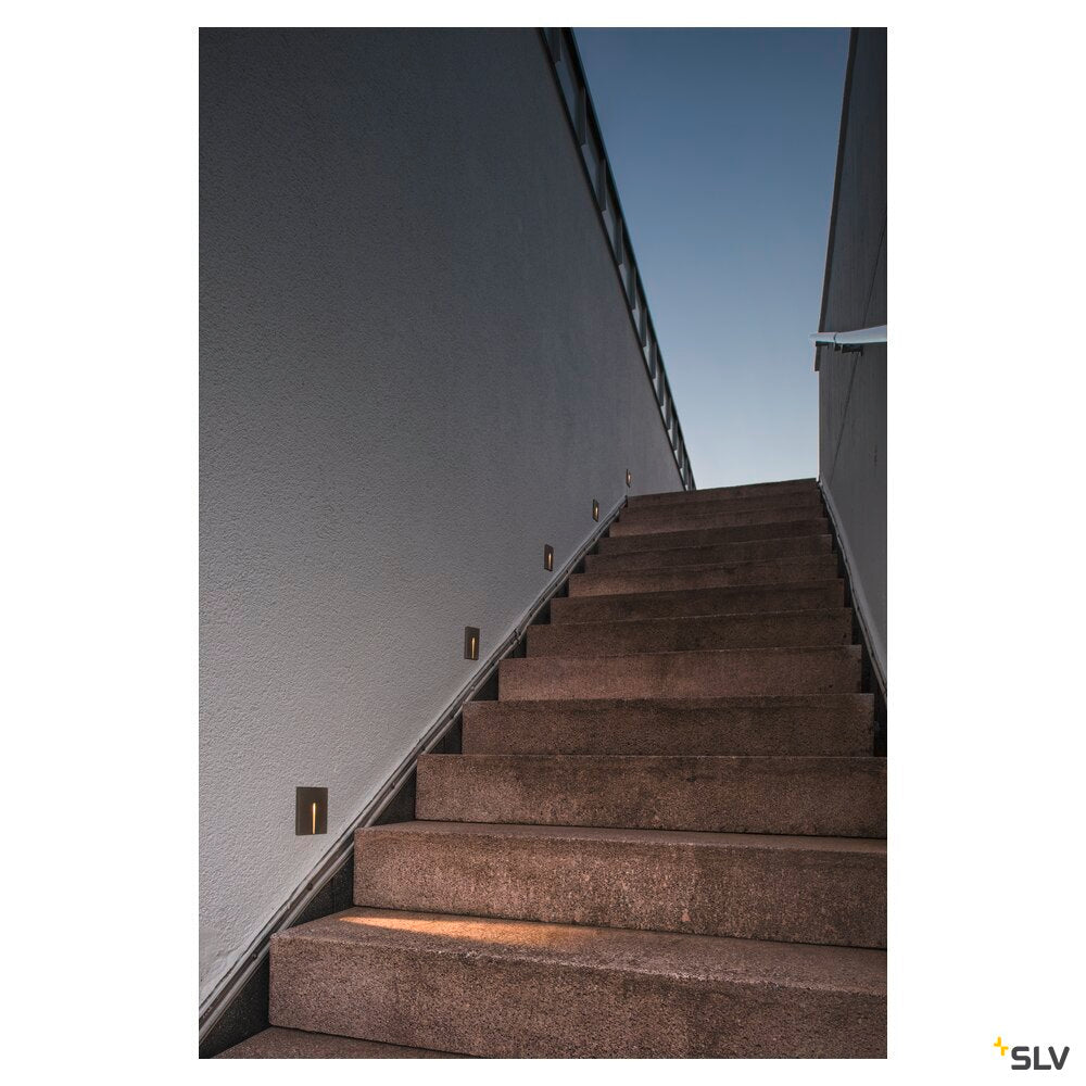SLV CONCRETO EL, recessed wall light grey, 3.2W, 15lm, 3000K 1006407