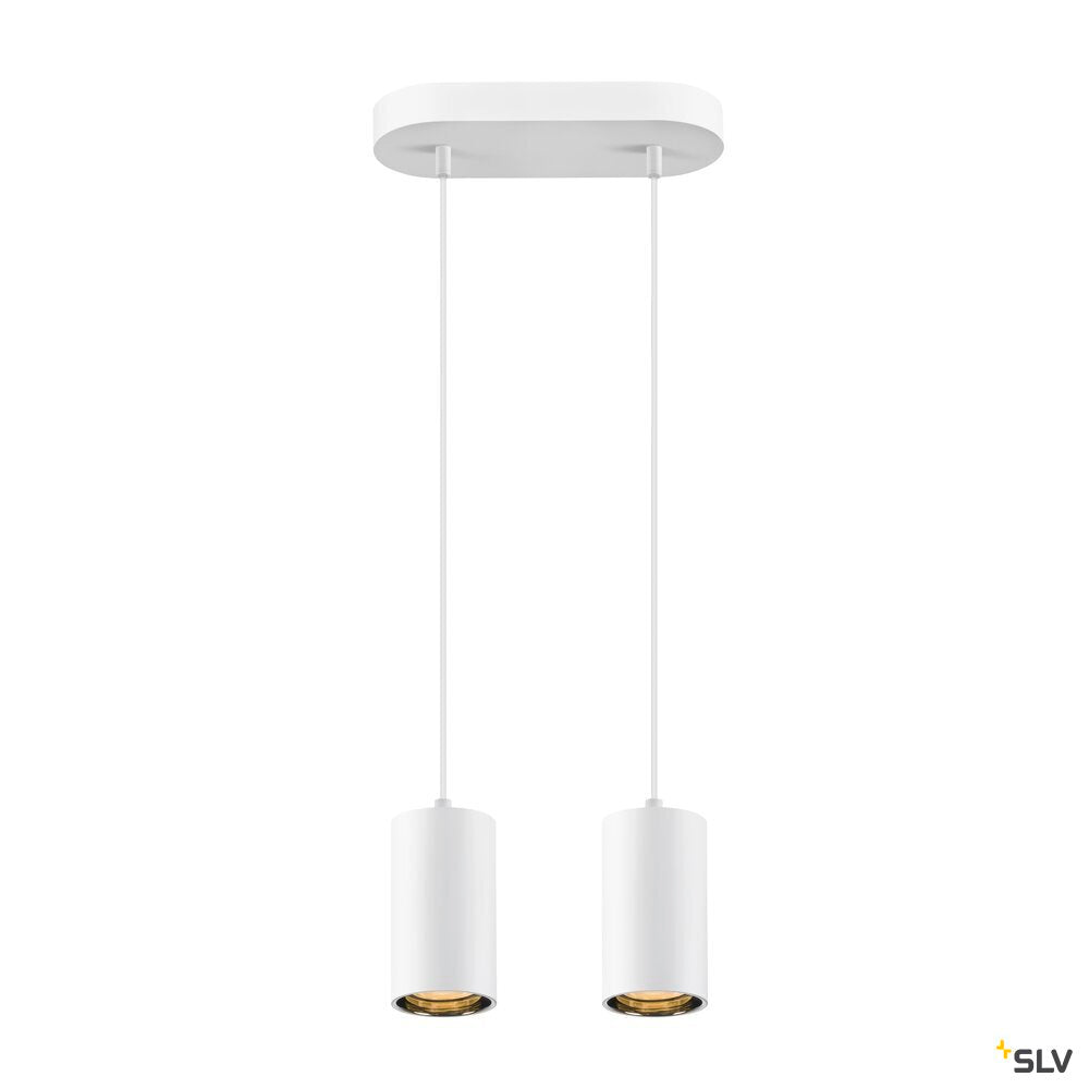 SLV ASTO TUBE, pendant light, GU10, pendant length 250 cm, max. 2x10W, white 1006434