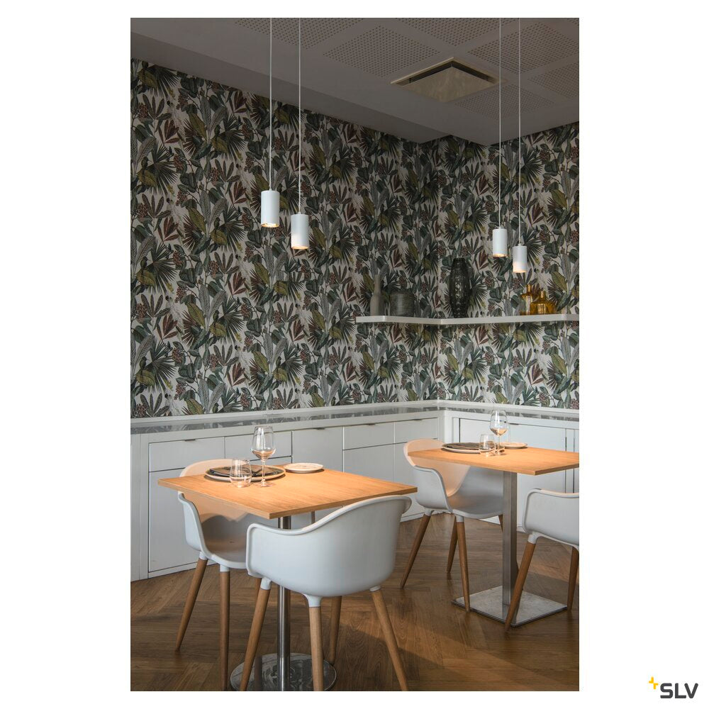 SLV ASTO TUBE, pendant light, GU10, pendant length 250 cm, max. 2x10W, white 1006434