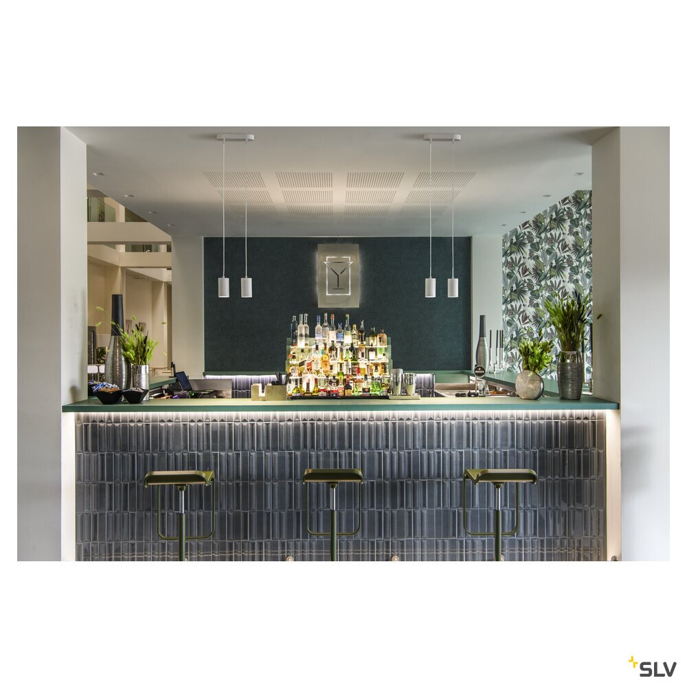 SLV ASTO TUBE, pendant light, GU10, pendant length 250 cm, max. 2x10W, white 1006434