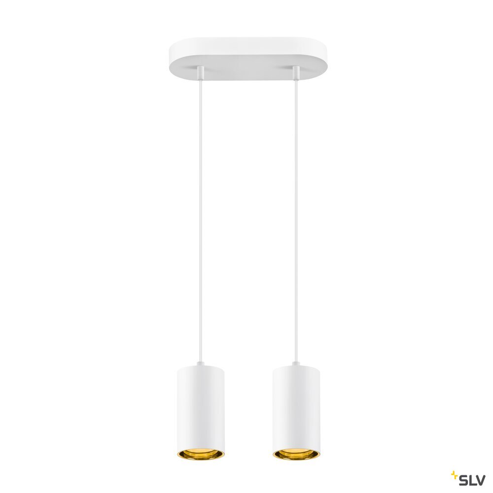 SLV ASTO TUBE, pendant light, GU10, pendant length 250 cm, max. 2x10W, white 1006434