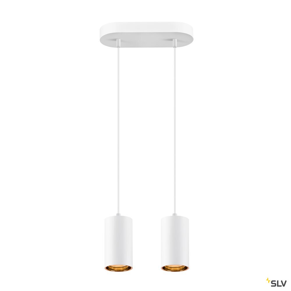 SLV ASTO TUBE, pendant light, GU10, pendant length 250 cm, max. 2x10W, white 1006434