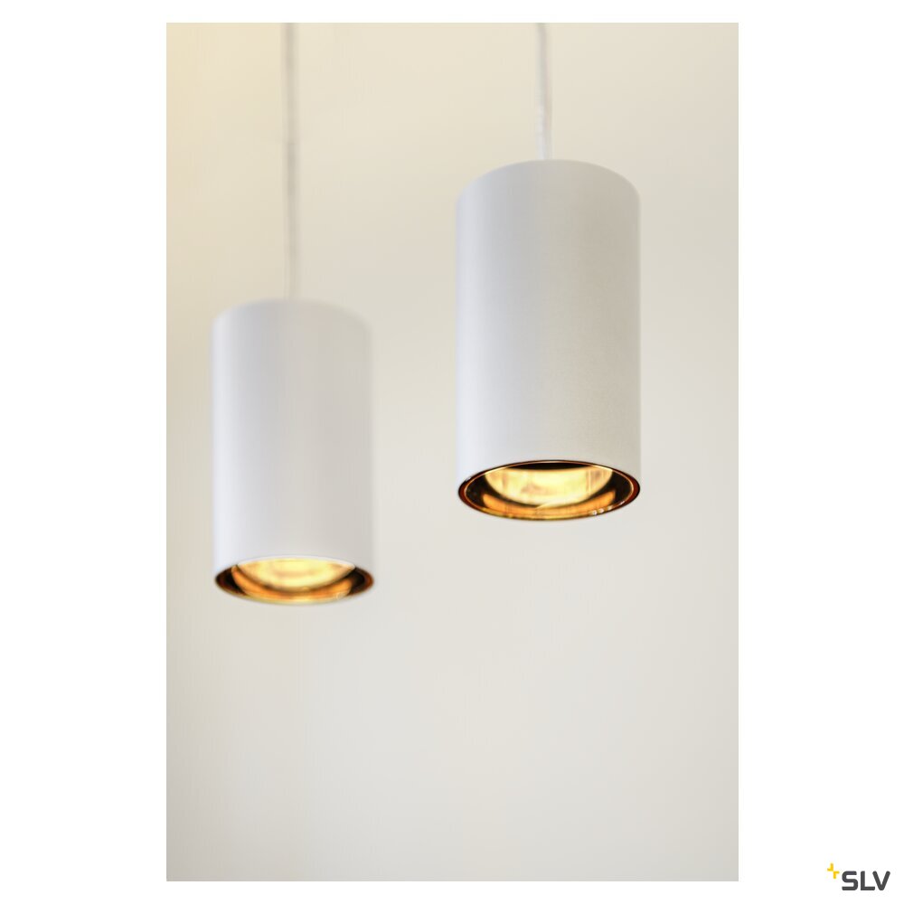 SLV ASTO TUBE, pendant light, GU10, pendant length 250 cm, max. 2x10W, white 1006434