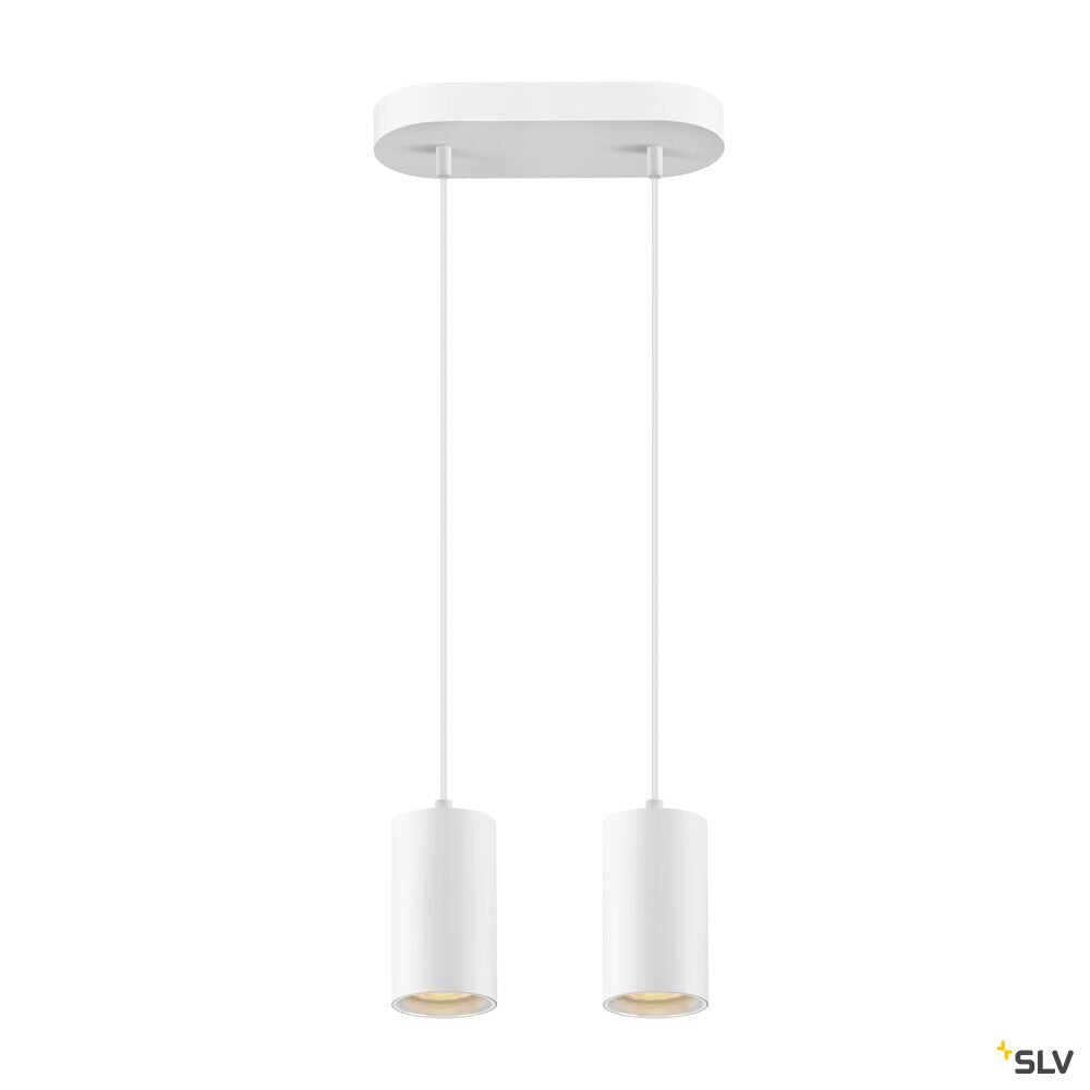 SLV ASTO TUBE, pendant light, GU10, pendant length 250 cm, max. 2x10W, white 1006434